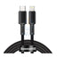 Baseus High Density Braided Fast Charging Data Cable - USB-C To Lightning / 2 Meters / Black