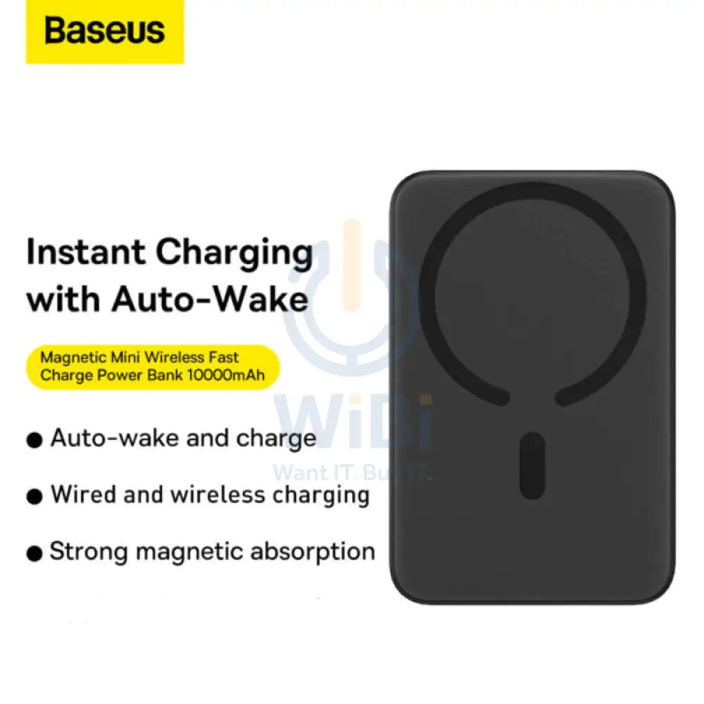 Baseus Magnetic Mini Wireless Fast Charge Power Bank - 10000mAh / 20W / Black Accessories > Power Adapters