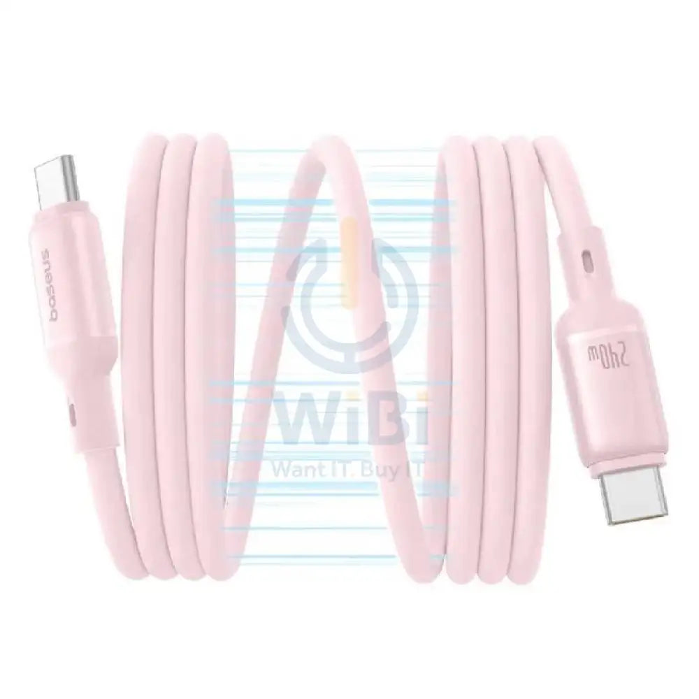 Baseus PicoGo Magnetic Liquid Silicone Fast-Charging Data Cable - USB-C / 1 Meter / 240W / Baby Pink Accessories >