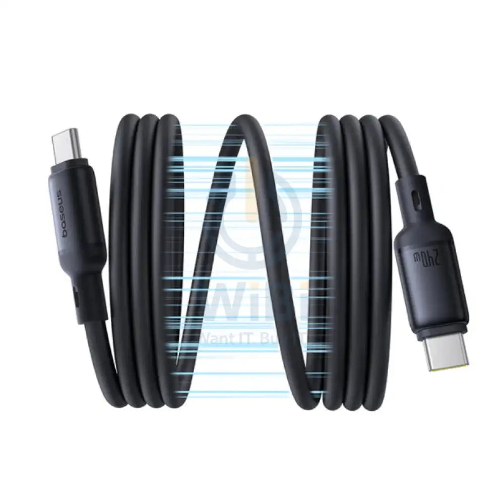 Baseus PicoGo Magnetic Liquid Silicone Fast-Charging Data Cable - USB-C / 1 Meter / 240W / Cosmic Black Accessories >