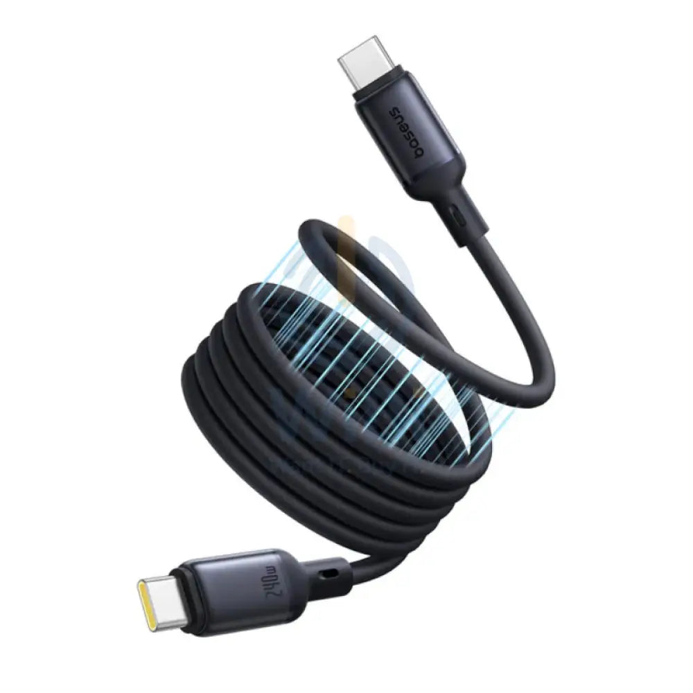 Baseus PicoGo Magnetic Liquid Silicone Fast-Charging Data Cable - USB-C / 1 Meter / 240W / Cosmic Black Accessories >