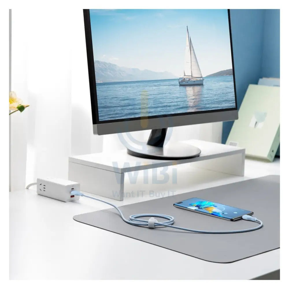 Baseus Pudding Series Fast Charging Cable - Type-C / 1.2 Meter / 100W / Galaxy Blue Accessories > Cables & Converters >