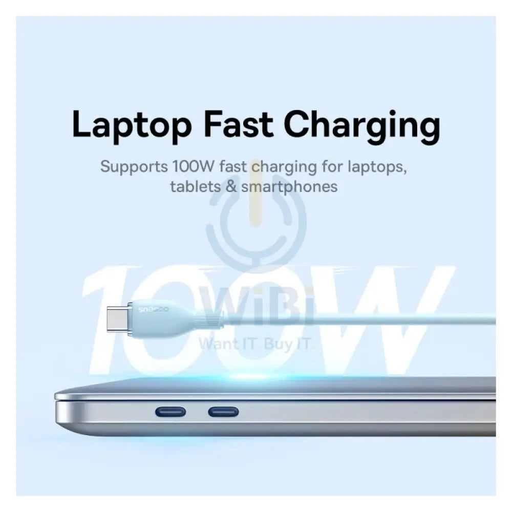 Baseus Pudding Series Fast Charging Cable - Type-C / 1.2 Meter / 100W / Galaxy Blue Accessories > Cables & Converters >