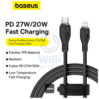 Baseus Pudding Series Fast Charging Type-C to Lightning Cable - 1.2 Meter / 20W / Cluster Black Accessories > Cables &