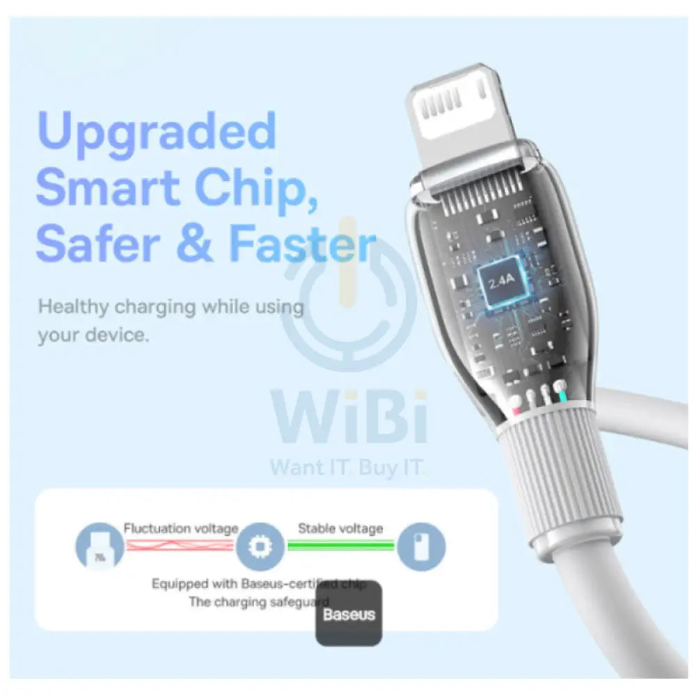 Baseus Pudding Series Fast Charging USB-A to Lightning Cable - 2 Meter / 20W / Stellar White Accessories > Cables &