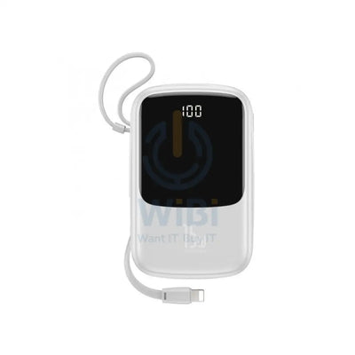 Baseus Q pow Digital Display 3A IP iphone Cable - 10000 mAh / White