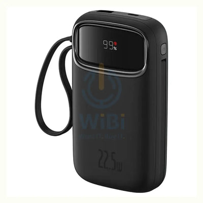 Baseus Qpow 2 Dual-Cable Digital Display Fast Charge Power Bank - 20000mAh / 22.5W / Cluster Black Accessories > Power