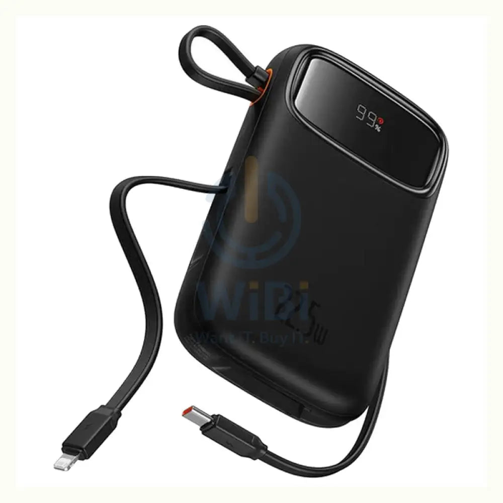 Baseus Qpow 2 Dual-Cable Digital Display Fast Charge Power Bank - 20000mAh / 22.5W / Cluster Black Accessories > Power