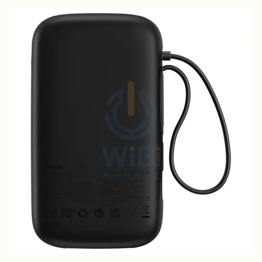 Baseus Qpow 2 Dual-Cable Digital Display Fast Charge Power Bank - 20000mAh / 22.5W / Cluster Black Accessories > Power