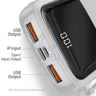 Baseus Qpow Digital Display Power Bank - Type C / 3A / 10000mAh / White Accessories > Power Bank