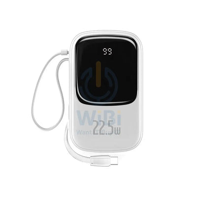 Baseus Qpow Digital Display QC Power Bank - 10000mAh / 22.5W / Type-C / White Accessories > Power Bank