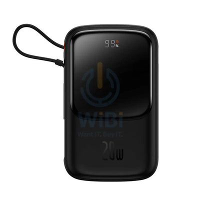 Baseus Qpow Pro Digital Display Fast Charge Power Bank - 10000mAh/ 20W/ Iph Edition/ Type-C Cable/ Black Accessories >