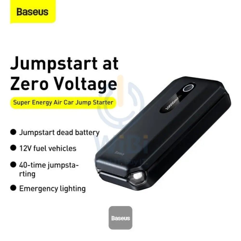 Baseus Super Energy Air Car Jump Starter 10000mAh Peak current 1000A - Black Accessories > Power Adapters