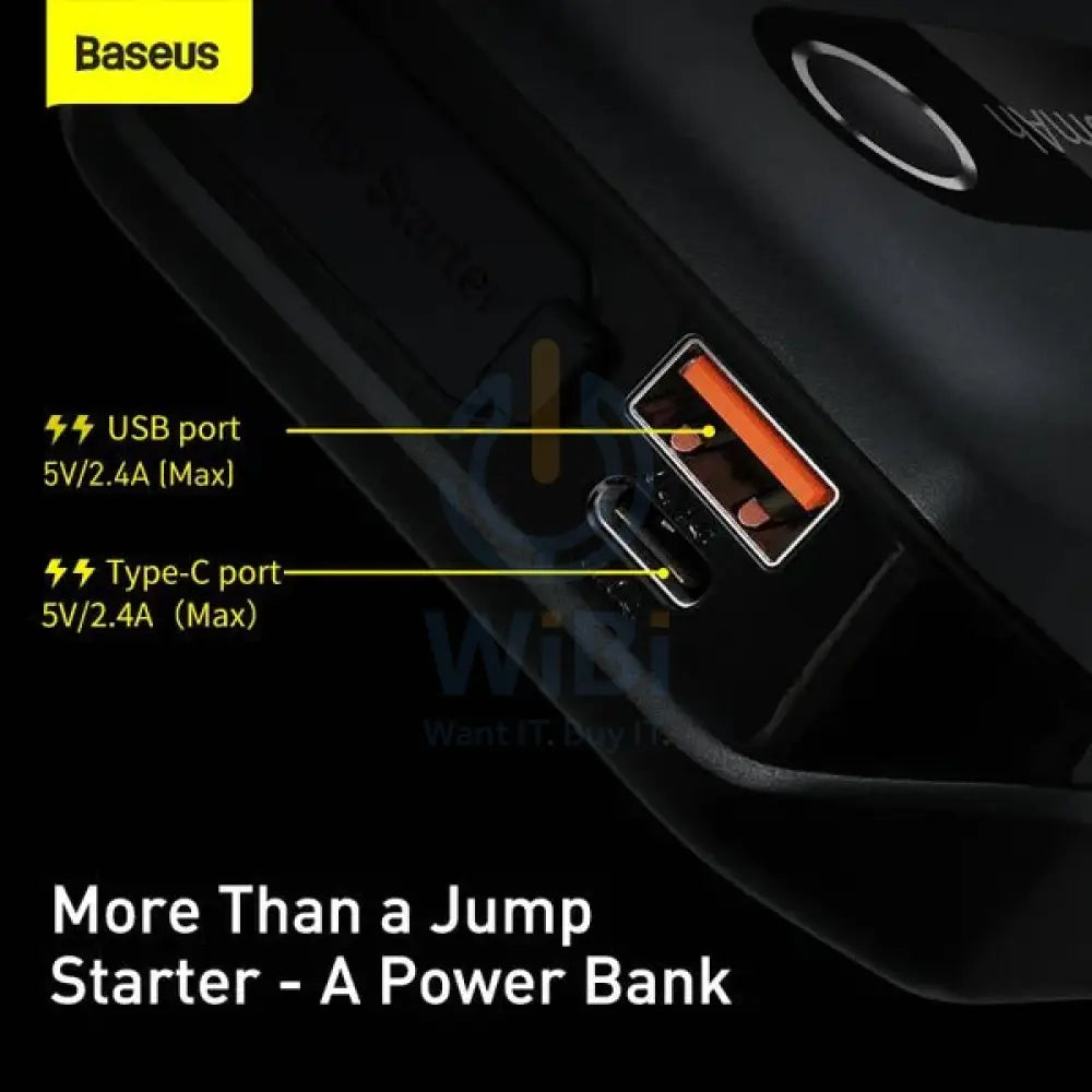 Baseus Super Energy Air Car Jump Starter 10000mAh Peak current 1000A - Black Accessories > Power Adapters