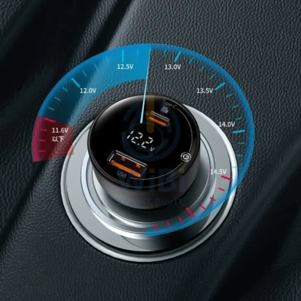 Baseus Superme Digital Display PPS Dual Quick Charger - Car Charger / Black Accessories > Mobiles & Tablets > Mobiles >