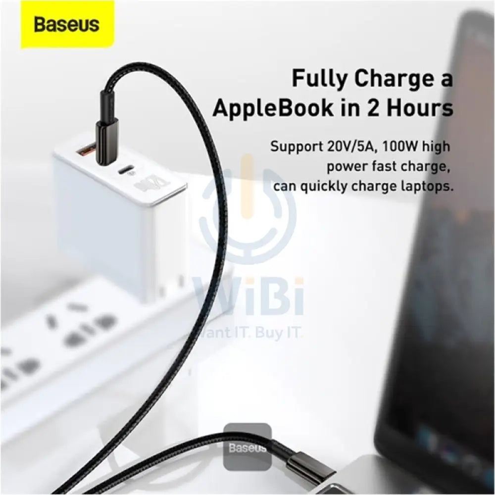 Baseus Tungsten Gold Fast Charging Data Cable - Type-C / 100W / 1Meter / Black Accessories > Cables & Converters >