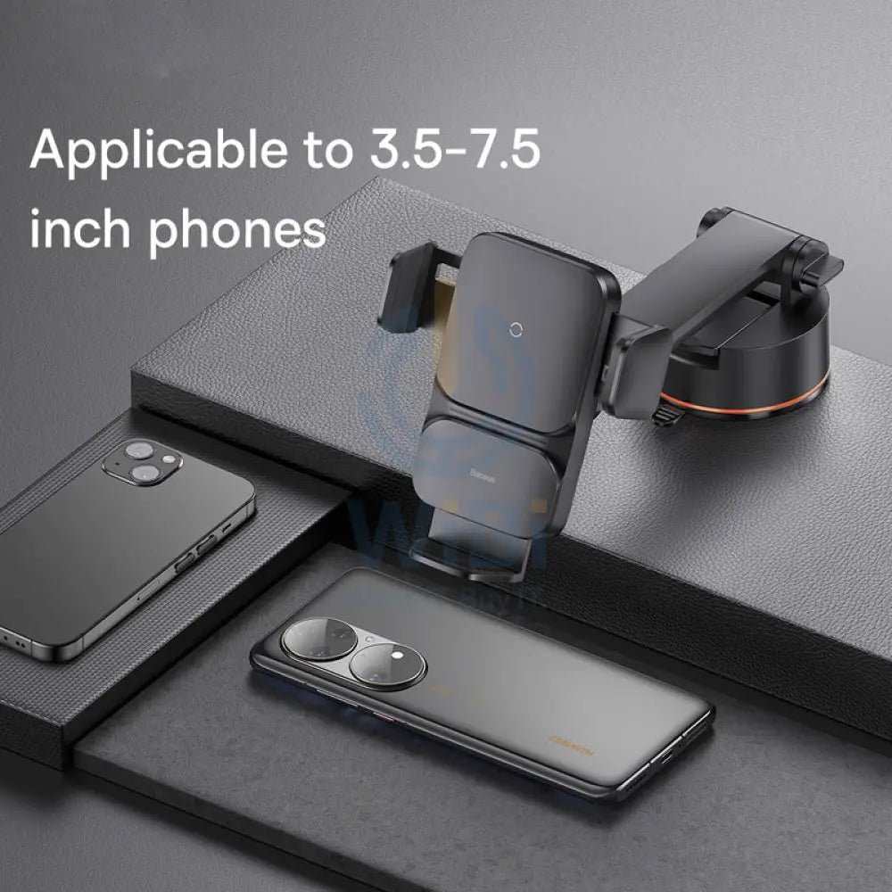 Baseus Wisdom Auto Alignment Wireless Charger - Car Mount / QI 15W / Suction base / Black Accessories > Mobiles &