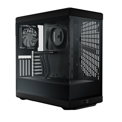 HYTE Y40 Panoramic Tempered Glass With Two 120mm fans, PCI-E 4.0 Vertical Mount included ATX Mid Tower Case - Black