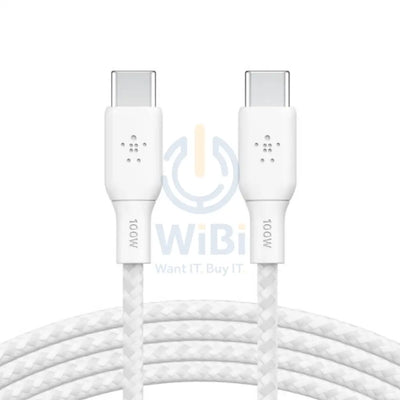 Belkin BoostCharge Braided Cable - 2 Meter / 100W / USB-C / White Accessories > Cables & Converters > Cables