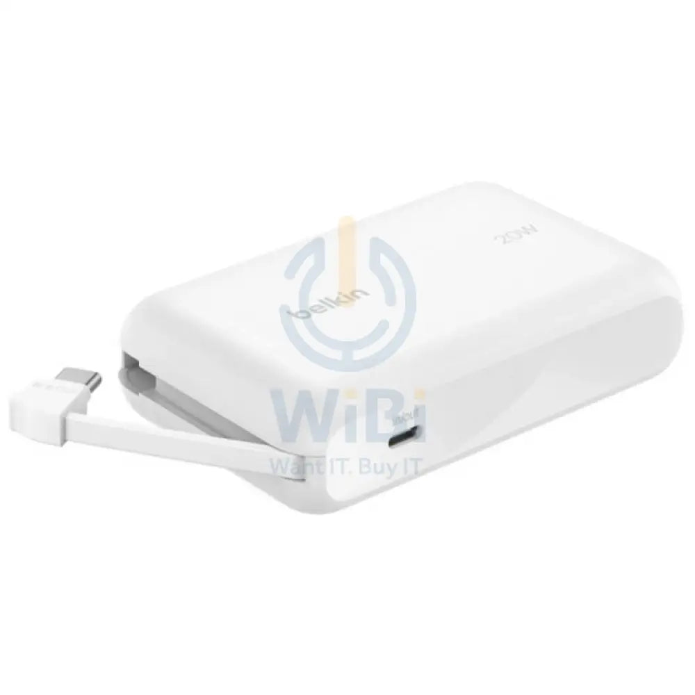 Belkin Power Bank With Cable - USB-C / 10,000mAh / White Accessories > Power Bank