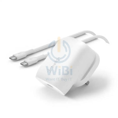 Belkin Wall Charger with Cable - 1 Meter / 30W / USB-C / White Accessories > Power Adapters