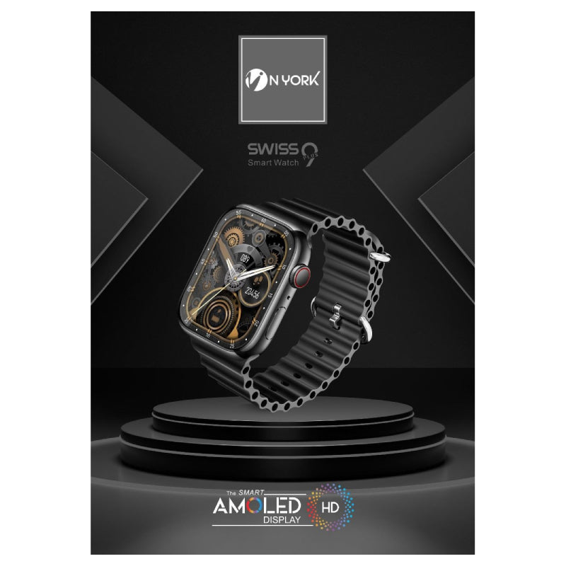 NYORK SWISS 9 Plus Smart Watch - Black