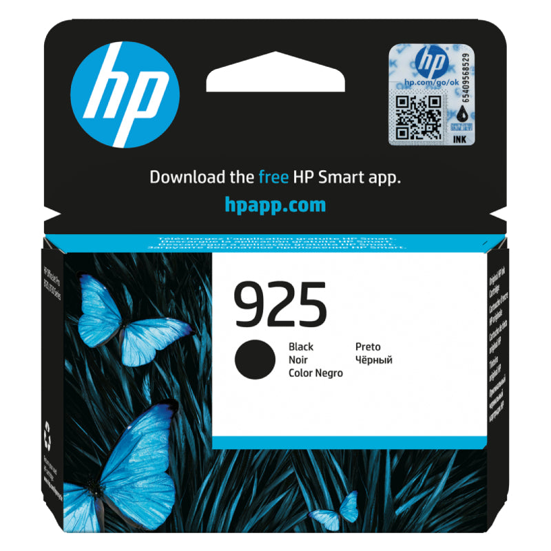 HP 925 Black Original Ink Cartridge - 500 Pages / Black / Ink Cartridge