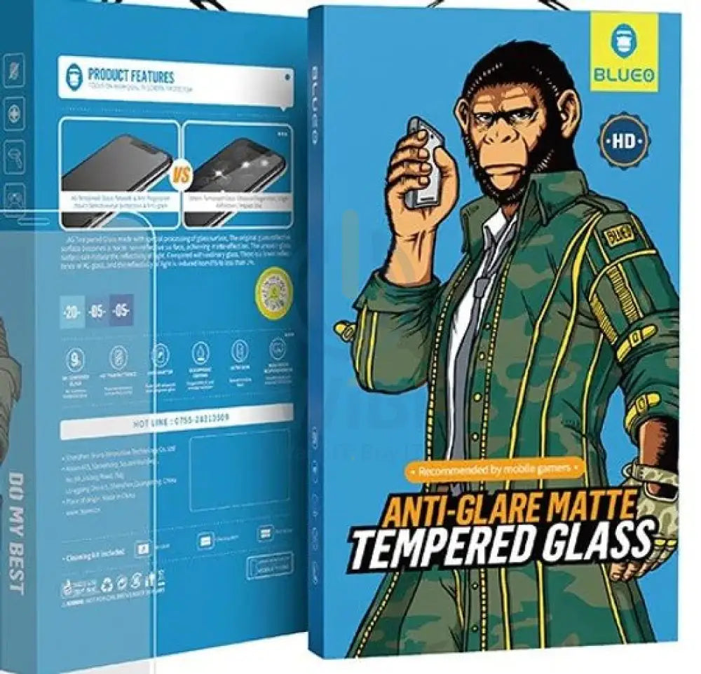 Blueo Anti-Glare Matte Tempered Glass for iPhone XS Max/11 Pro Max (6.5) – 2.5D Full Cover Accessories > Mobiles &