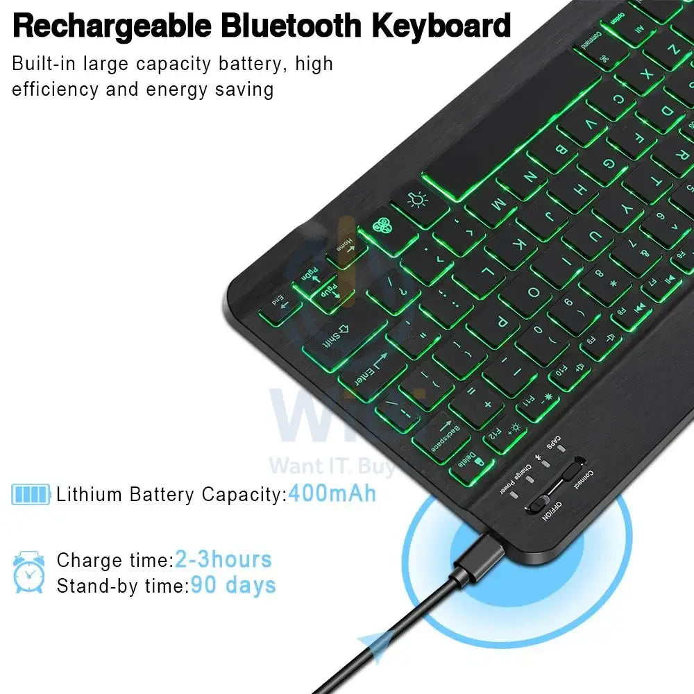 Bluetooth Wireless Keyboard And Mouse Kit For RGB Backlit Keyboard Kit - Black Accessories > Keyboard & Mouse