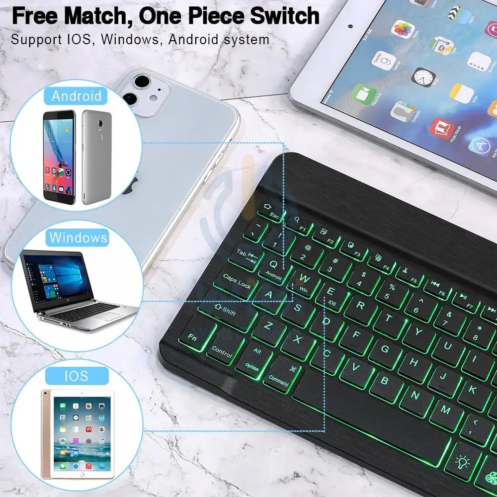 Bluetooth Wireless Keyboard And Mouse Kit For RGB Backlit Keyboard Kit - Black Accessories > Keyboard & Mouse