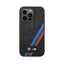 BMW iPhone 14 Pro M Collection Magsafe Liquid Silicone Case Slanted Tricolor Stripes - Black Accessories > Mobiles &