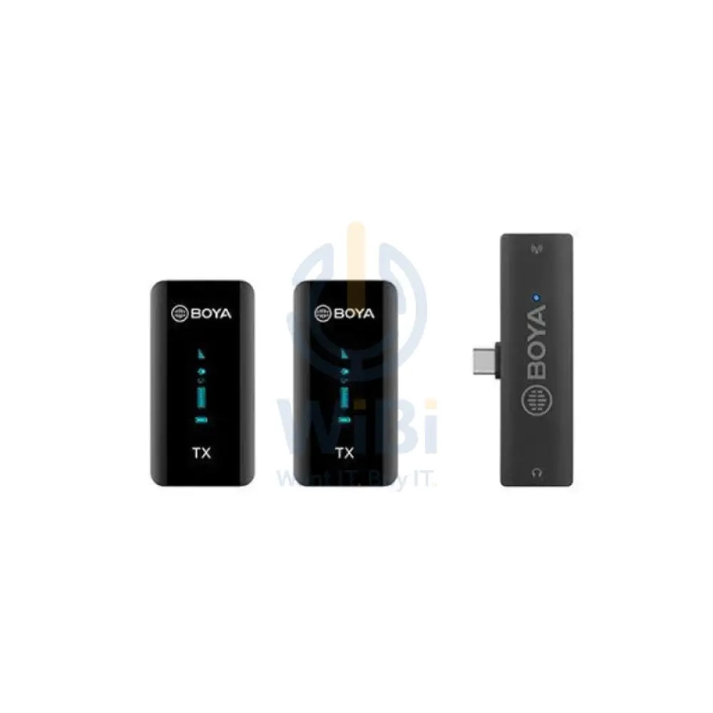 BOYA 2.4GHz Wireless Microphone for mobile device like smartphone PC tablet (2transmitters + 1receiver with Type-C