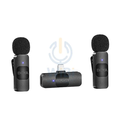 BOYA 2.4Ghz Wireless Microphone with Lightning connector for iOS device(2TX + 1RX) - Black Accessories > Audio >