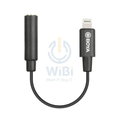 BOYA BY-K3 3.5mm Female TRS to Male Adapter Cable - 3.5mm / Lightning - Black Accessories > Cables & Converters > Cables
