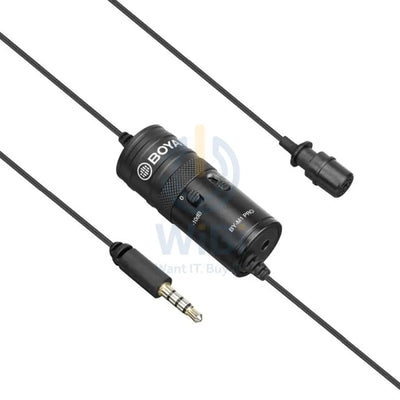 BOYA BY-M1 Pro Omnidirectional Lavalier Condenser Microphone - 65 Hz / 3.5mm Jack / Wired - Black Accessories > Audio >