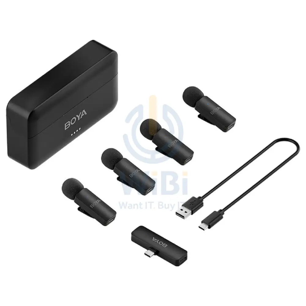 BOYA BY-V4U Ultracompact 4-Person Wireless Microphone System - USB-C / Black Accessories > Audio > Microphone
