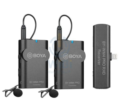 Boya BY-WM4 PRO-K4 2.4 GHz Wireless Microphone System For Ios Devices (Receiver & 2-transmitters) Accessories > Audio >