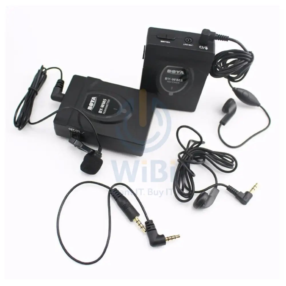 BOYA BY-WM5 Wireless Lavalier Microphone System Kit - 2.4GHz / 3.5mm Jack / Wireless - Black Accessories > Audio >