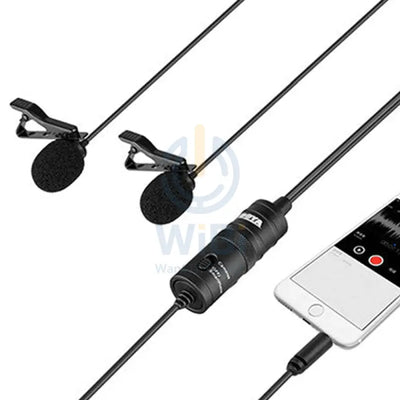 BOYA Dual Mic Lavalier microphone for Smartphones and DSLRs - Black Accessories > Audio > Microphone