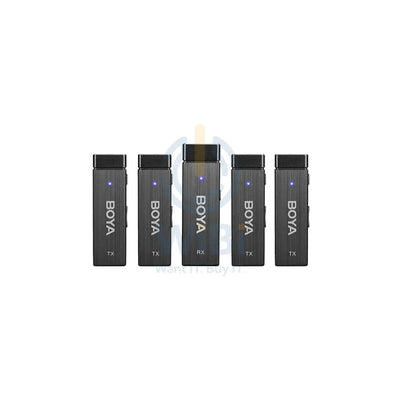 BOYA Ultracompact 2.4GHz Four-channel Wireless Microphone System - Black Accessories > Audio > Microphone