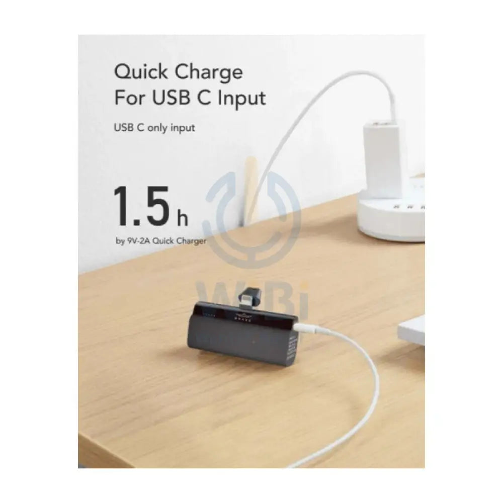 BRAVE Plug On-L Power Bank - 5000mAh / 20W / Lightning / Black Accessories > Power Bank