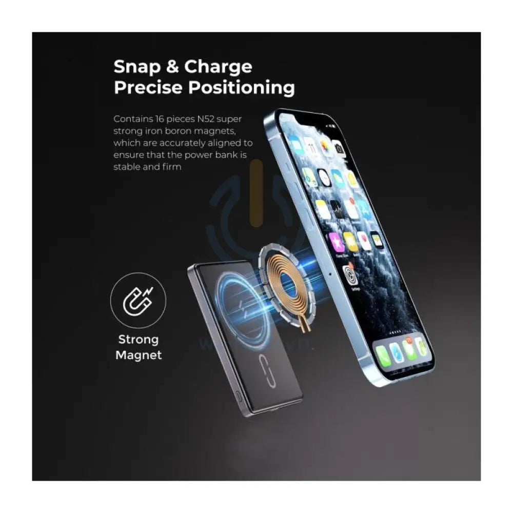 BRAVE Ultra Slim Magnetic Wireless Power Bank With Stand - 10000mAh / 15W / USB-C / Grey Accessories > Power Bank