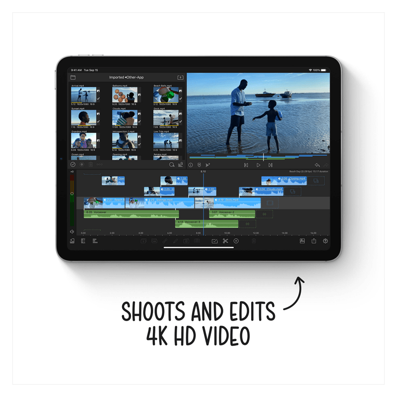 ابل آيباد آير (الجيل الرابع) - شريحة A14 بيونيك / 256 جيجابايت / 10.9" شاشة ليكويد رتينا / واي-فاي / خلوي / ضمان سنة / رمادي سبيس - تابلت