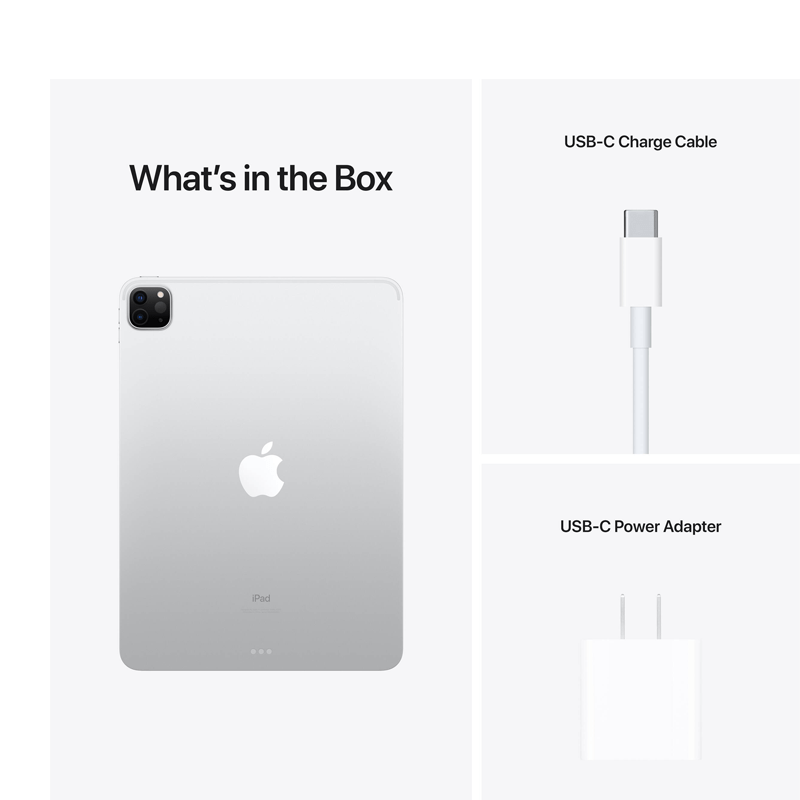 Apple iPad Pro (2021) - M1 Chip 8-Core CPU / 512GB / 11" Retina Display / Wi-Fi / 1YW / Silver - Tablet