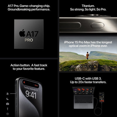 Apple iPhone 15 Pro Max - 256GB / Black Titanium / 5G / 6.7’’ / Middle East Version Mobiles & Tablets > Mobiles
