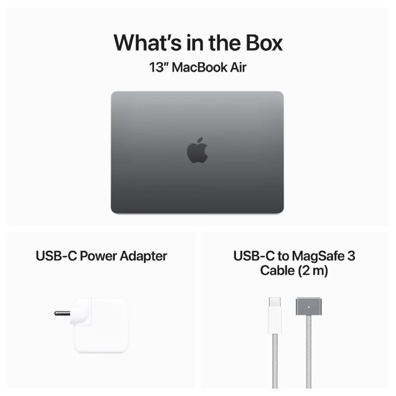 Apple MacBook Air - 13.6" / M3 / 8-Core CPU / 10-Core GPU / 16GB RAM / 512GB SSD / Arb/Eng / Space Grey / 1YW - MXCR3AB/A