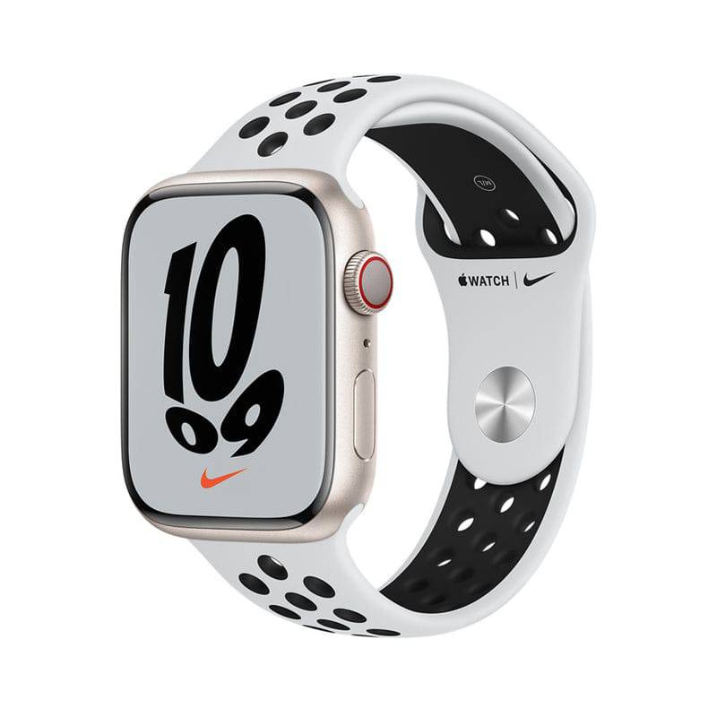 Apple Watch Nike Series 7 With Sport Band - LTPO OLED / 32GB / 41mm / Cellular / Wi-Fi / Starlight