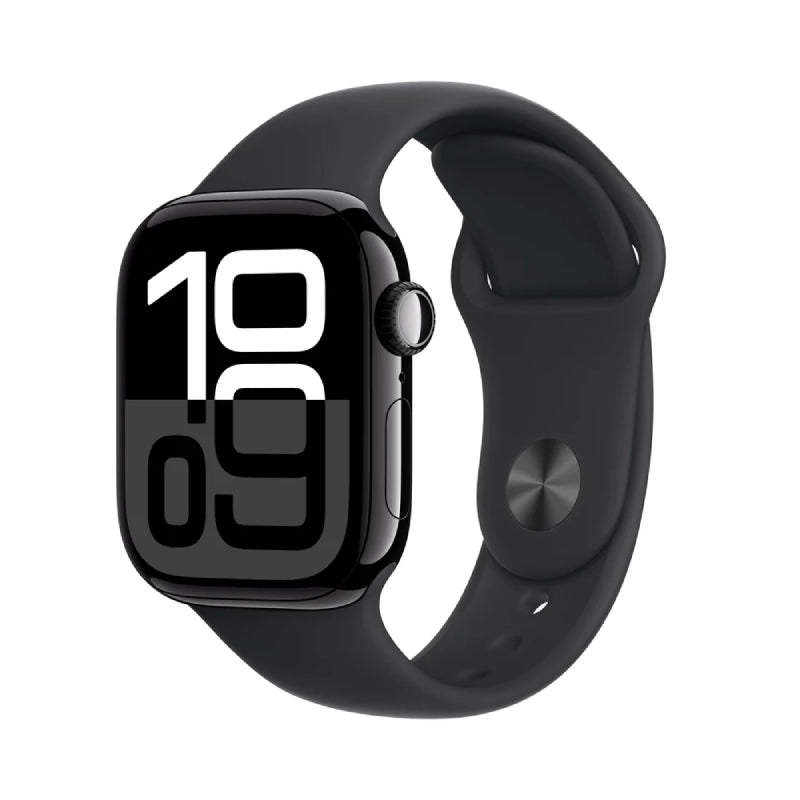 Apple Watch Series 10 with Sport Band - LTPO OLED / 64GB / 42mm / Medium/Large / Bluetooth / Wi-Fi / Cellular / Jet