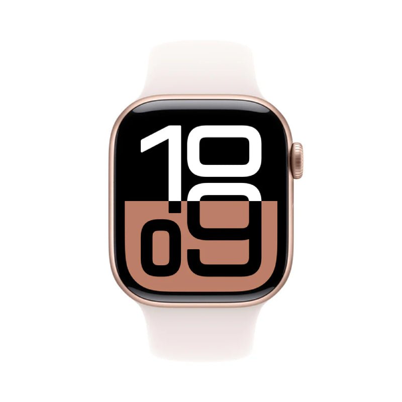 ابل ساعة الإصدار 10 مع الرياضة باند - LTPO OLED / 64 جيجابايت / 42 مم / متوسط/ كبير / بلوتوث / واي-فاي / خلوي  ضوء /
