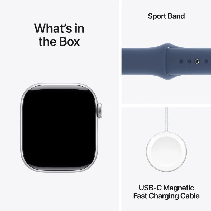 Apple Watch Series 10 with Sport Band - LTPO OLED / 64GB / 42mm / Small/Medium / Bluetooth / Wi-Fi / Cellular / Denim